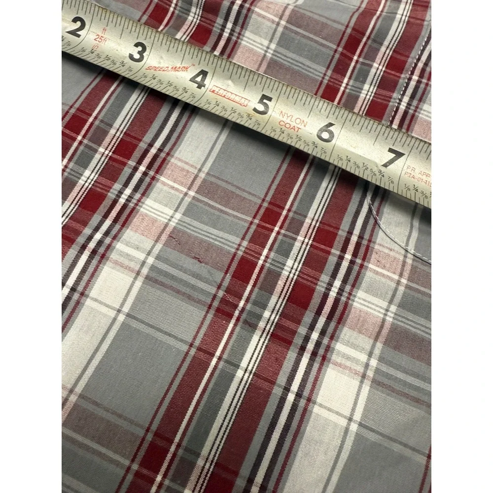 Lot of 2 KingSize Mens 3XL Big Plaid Short Sleeve Button Down Shirts Red Blue - Picture 7 of 10